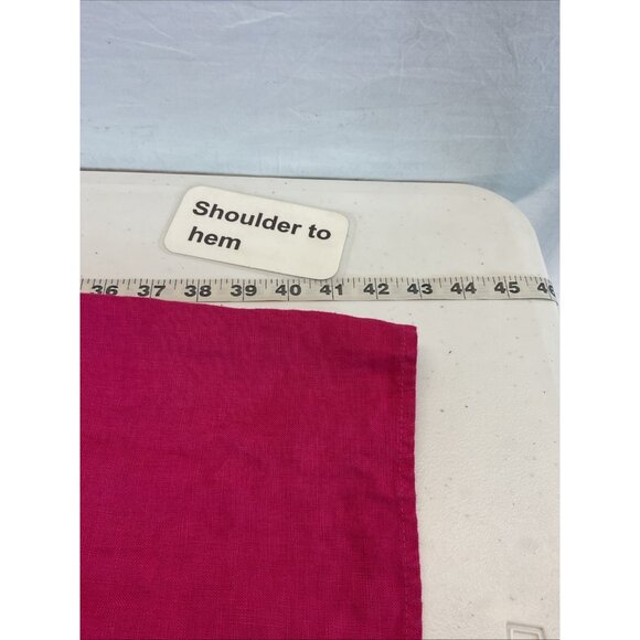 Mosaic USA Linen short‎ sleeve cowl neck tunic dress Artsy size LG Lagenlook - Picture 5 of 7